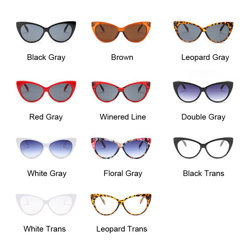 2021 جديد صغير كلاسيكي النساء النظارات الشمسية الإناث Vintage الفاخرة البلاستيك العلامة التجارية مصمم القط العين نظارات شمسية UV400 الموضة