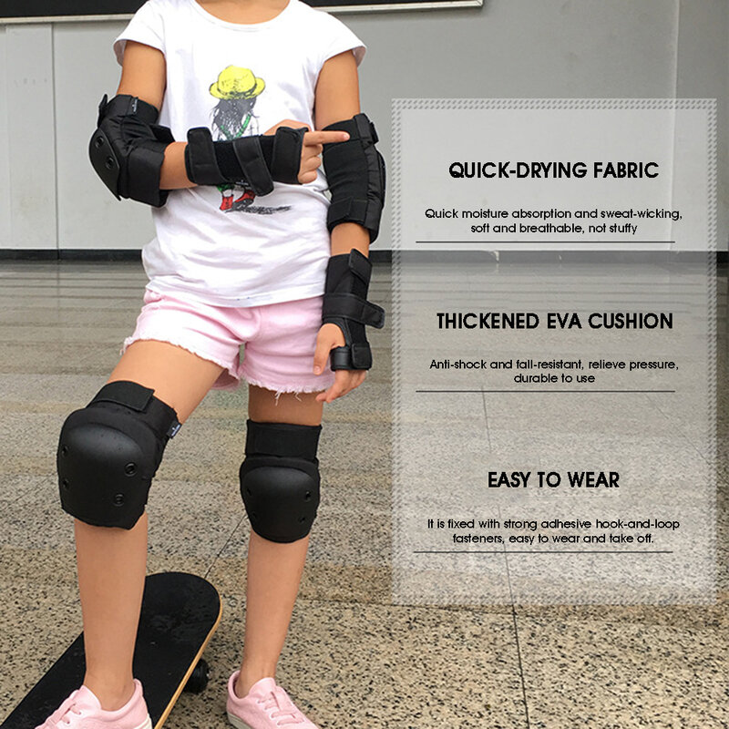 7 قطعة الاطفال الرياضة كامل مجموعة تروس واقية تشمل خوذة منصات الركبة وسادات الكوع و واقي المعصم للدراجات سكوتر التزلج