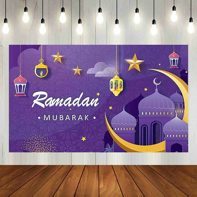 رمضان عيد مبارك موضوع الطرف الديكور مجموعة راية كعكة توبر راية بالون مسلم عطلة لوازم الحفلات