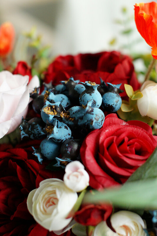 SESTHFAR-باقة الفاوانيا الوردية والأحمر ، زهور وهمية ، راموس صناعي ، Novia ، زينة الزفاف #5