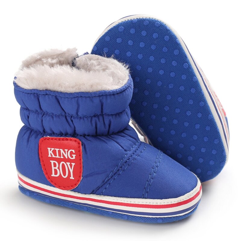 Baywell الشتاء 0-18 متر الرضع الثلوج أحذية طفل صبي فتاة لينة وحيد بريق سستة الأولى ووكر أفخم اصطف الأحذية الصوف الأحذية