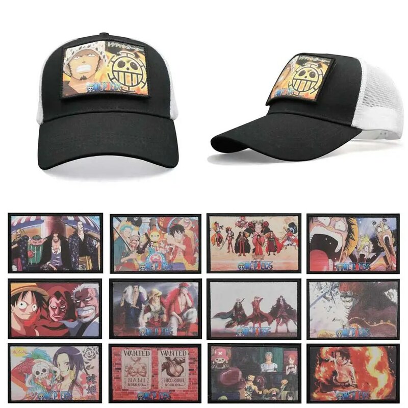 قبعة بيسبول للجنسين ، قبعة شبكية غير رسمية قابلة للتعديل مع رقعة رسوم متحركة يابانية