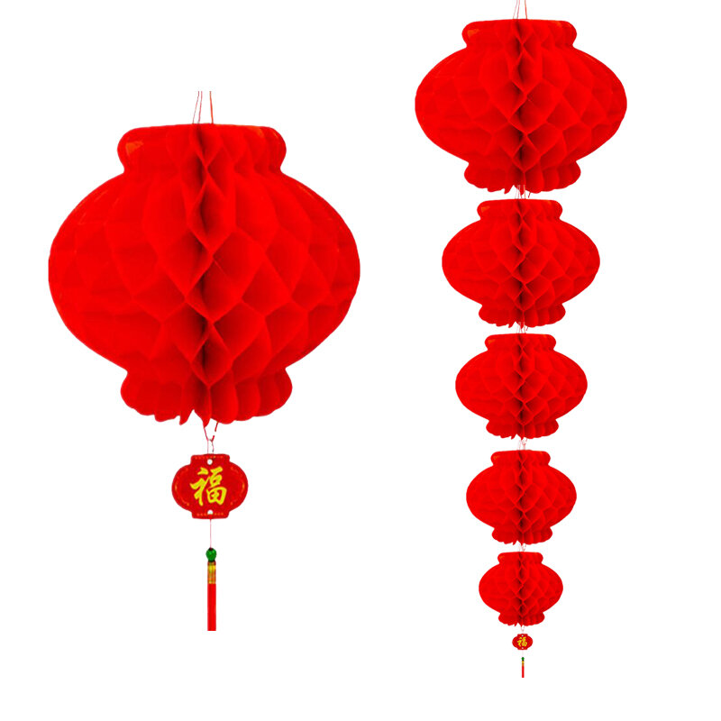 1 قطع 12.5 سنتيمتر-55 سنتيمتر التقليدية الصينية الأحمر ورقة فانوس ل 2020 السنة الجديدة الديكور شنق ماء مهرجان الفوانيس