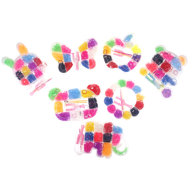 600 قطعة المطاط الملونة تلوح في الأفق العصابات نسج مطاطا جعل سوار أداة لتقوم بها بنفسك مجموعة صندوق مجموعة الفتيات هدية الاطفال لعب للأطفال