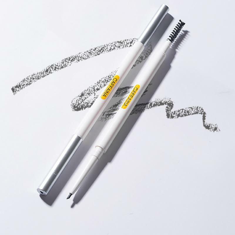قلم الحواجب الناعم مع فرشاة مزدوجة نهاية براون Microblad الحاجب القلم دائم مقاوم للماء مزدوج نهاية الحواجب ماكياج TSLM1