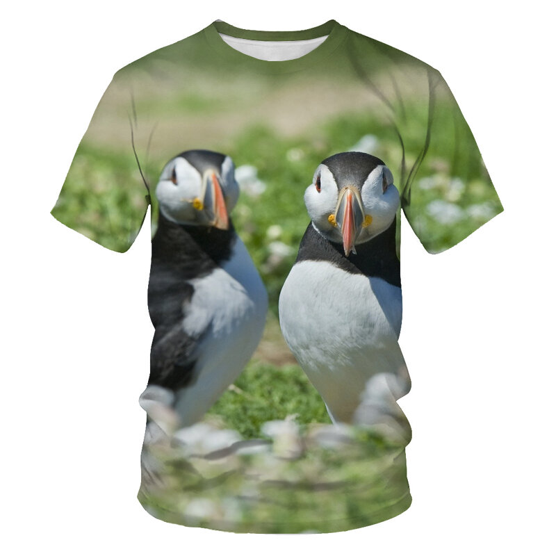 الصيف لطيف الطيور ثلاثية الأبعاد الحيوان طباعة الرجال الببغاء تي شيرت ملابس بأكمام قصيرة رمادي الببغاء تي شيرت Harajuku مضحك t قميص المحملة