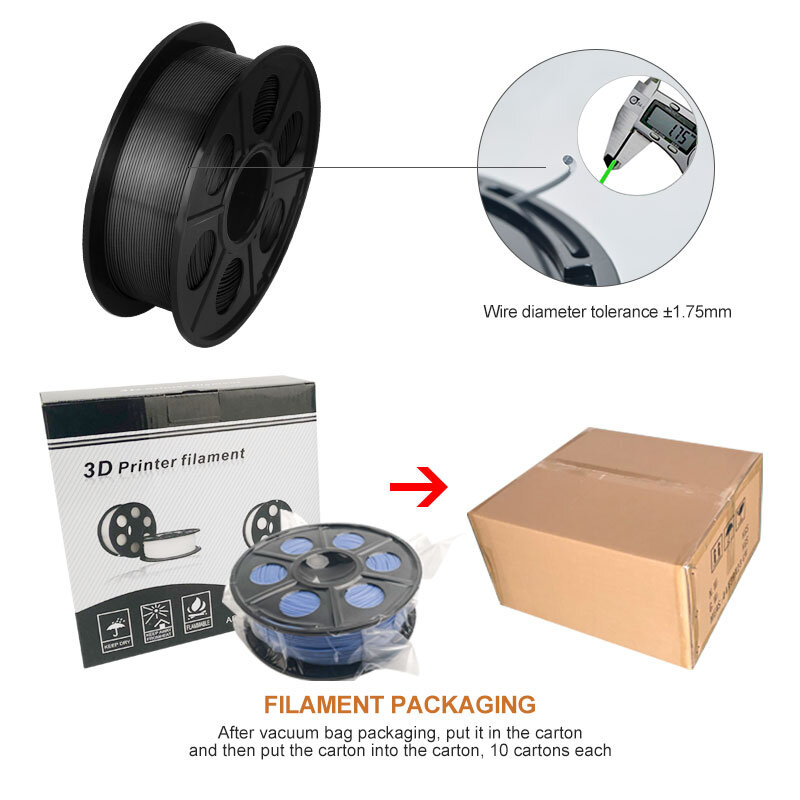 PLA خيوط طابعة ثلاثية الأبعاد مرتبة بدقة PLA 1.75 مللي متر/3.00 مللي متر 1 كجم مع بكرة ثلاثية الأبعاد خيوط ثلاثية الأبعاد مواد الطباعة