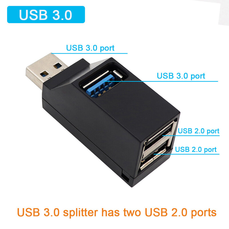 عالية السرعة USB 3.0 محور محول موسع صغير 3 ميناء محور صندوق الفاصل لأجهزة الكمبيوتر المحمول ماك بوك الهاتف المحمول U قارئ القرص
