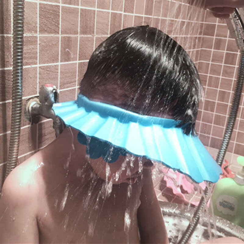 طفل حمام الاطفال قبعة الشامبو آمنة مكافحة غطاء الماء اكسسوارات Banho دش Szampon Czapka قابل للتعديل لينة درع الاستحمام