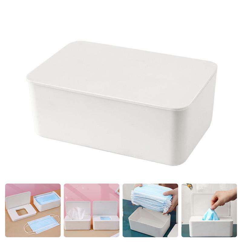 1 قطعة قناع صندوق تخزين متعددة الوظائف الغبار حقيبة للتخزين للمنزل (أبيض)