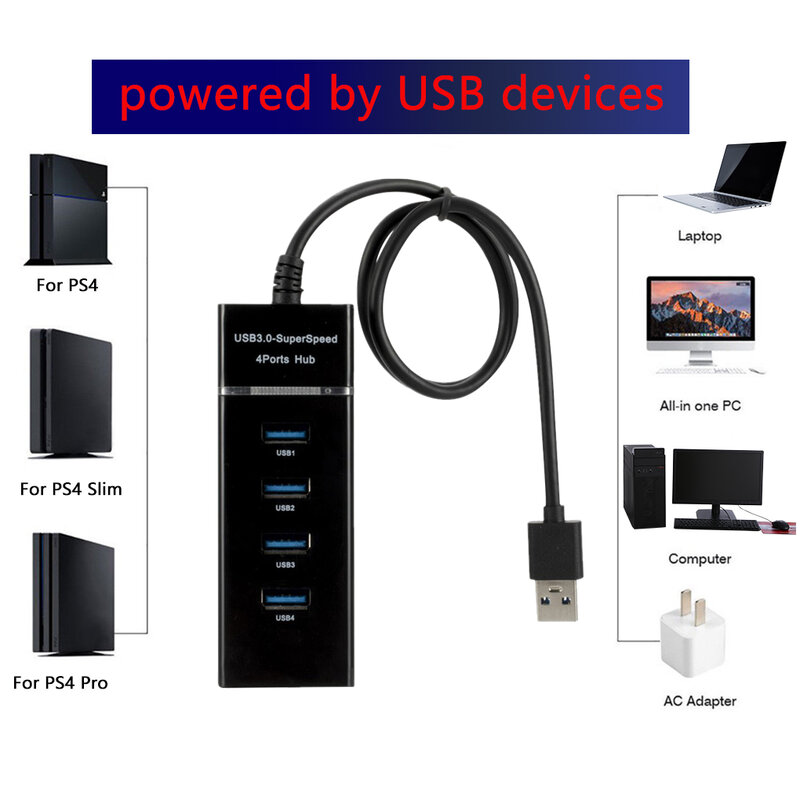 USB Hub 4 ميناء المتوسع محول USB 3.0 Hub USB متعدد المنافذ الفاصل 2.0 هاب 3 Hub 3.0 متعددة USB3.0 USB-Hub قارئ بطاقات للكمبيوتر