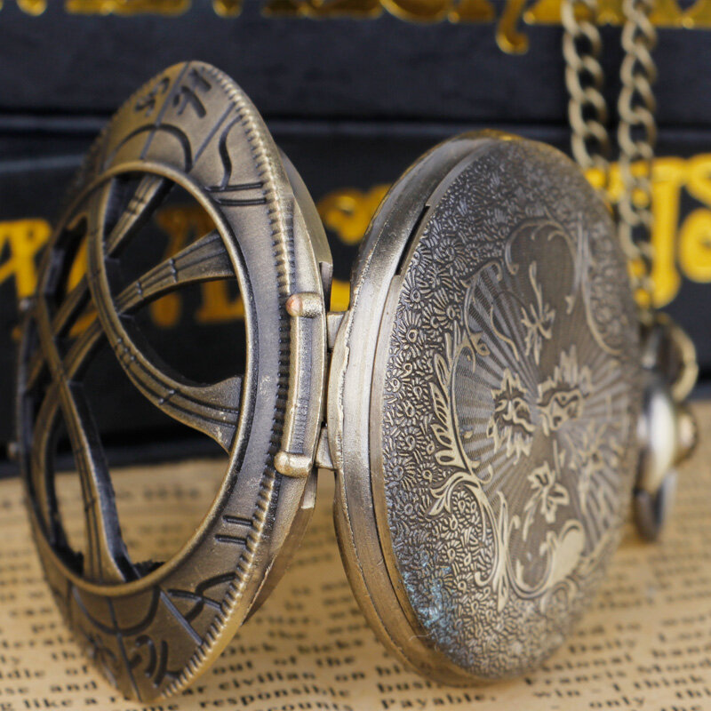 ريترو عين Agamo علبة مستديرة الشكل كوارتز ساعة الجيب مجوهرات قلادة قلادة سلسلة هدايا للرجال والنساء
