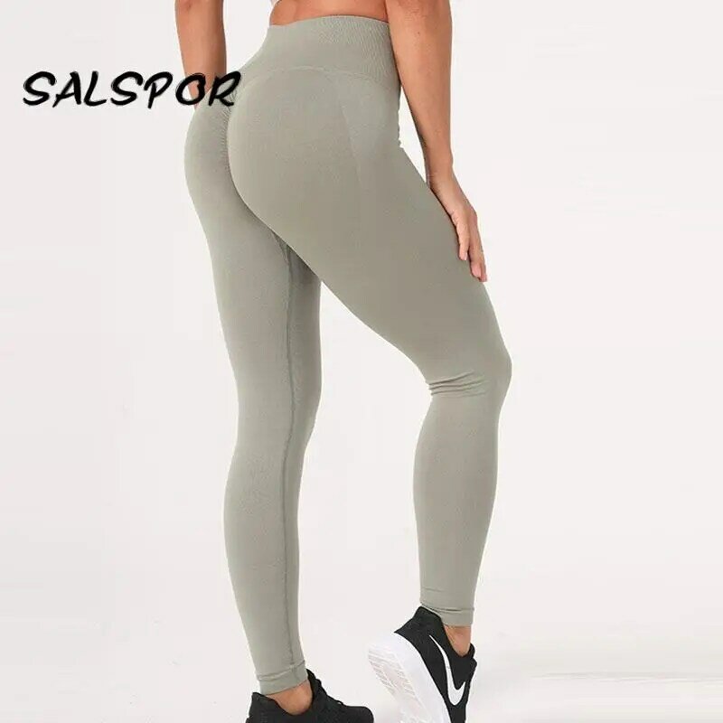 SALSPOR حجم كبير لفافة ساق غير مخيطة للنساء عالية الخصر مطاطا اللياقة البدنية تجريب يغطي الرجل رفع موجر الأسود ملابس رياضية نشط 2XL