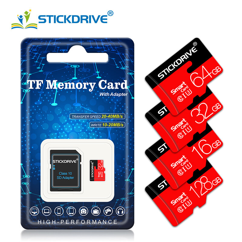 بطاقة ذاكرة بسعة حقيقية 32 جيجابايت فئة 10 محرك ذاكرة ميكرو بسعة 64 جيجابايت 128 جيجابايت بطاقة ذاكرة TF صغيرة عالية السرعة 8 جيجابايت 4 جيجابايت لل...