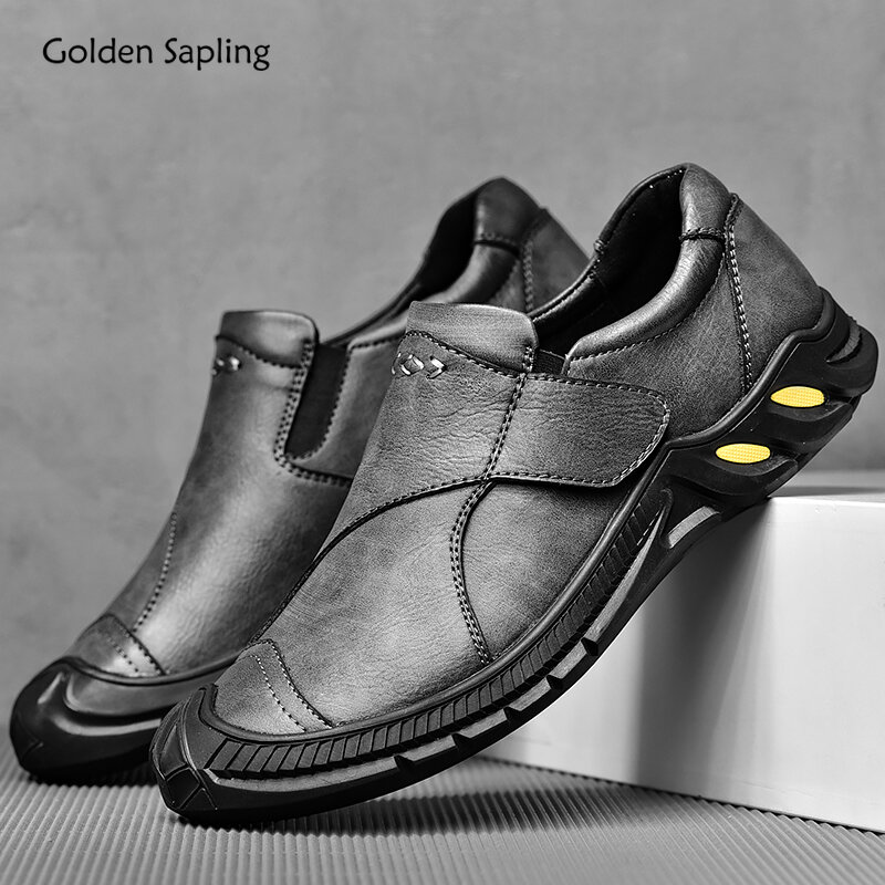 الذهبي سابلينغ أنيق أحذية رجالي تصميم الرجعية المتسكعون زوج حذاء مسطح غير رسمي الخف رجل الترفيه حذاء خمر الكلاسيكية الأخفاف