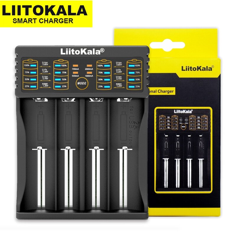 Liitokala Lii-500 Lii-402 Lii-202 Lii-100 Lii-400 متعددة الوظائف 18650 26650 21700 17355 18350 14500 AA AAA شاحن بطارية