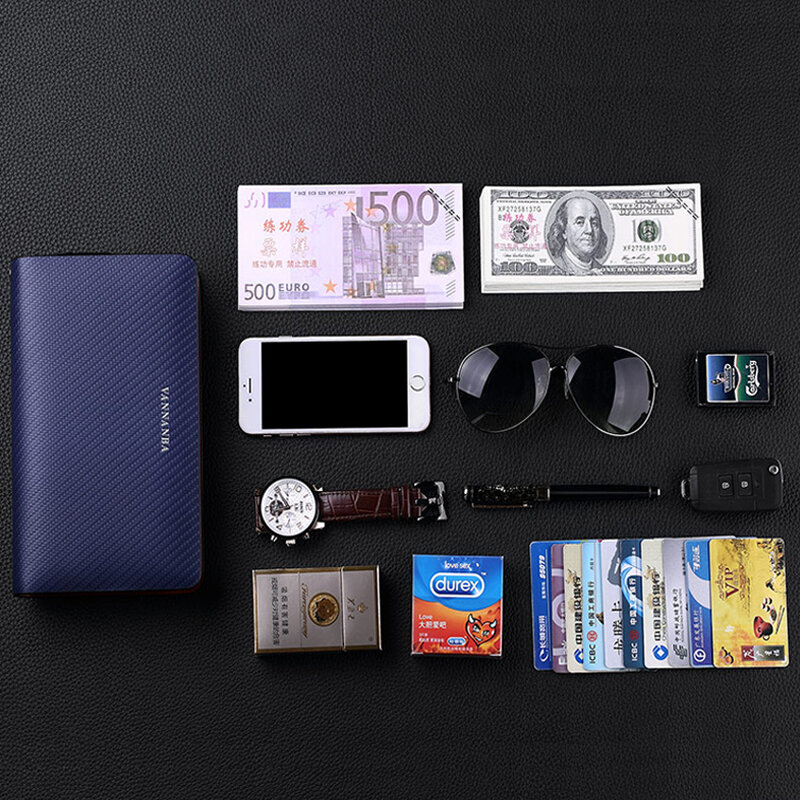 Carteira Masculina الرجال محفظة طويلة هاتف محمول حقيبة صغيرة حامل بطاقة الائتمان المحافظ Carteras جلد طبيعي المال