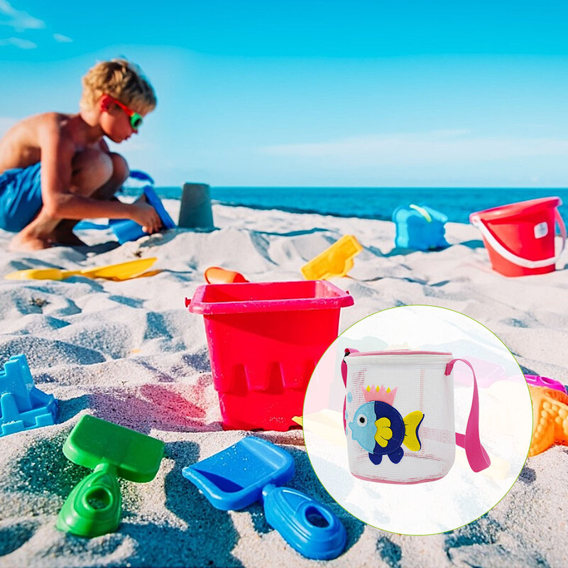 1 قطعة عالية الجودة الاطفال الطفل الرمال كيس شبكي للشاطئ حمل الحقيبة التخزين المنظم جمع سلال حقيبة التخزين للأطفال ألعاب للشاطئ