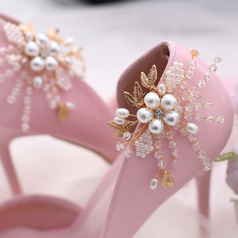 كليب ل حذاء زفاف مطرز ليف إبزيم حذاء أحذية السيدات كريستال الزفاف مشابك للأحذية موضة تصميم للأحذية السيدات الزفاف