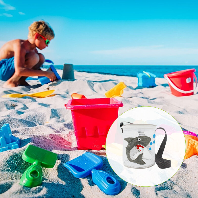 كيس شبكي للشاطئ الأطفال الرمال بعيدا المحمولة شبكة حقيبة أطفال ألعاب للشاطئ حمل الحقيبة التخزين المنظم للأطفال لعبة الشاطئ