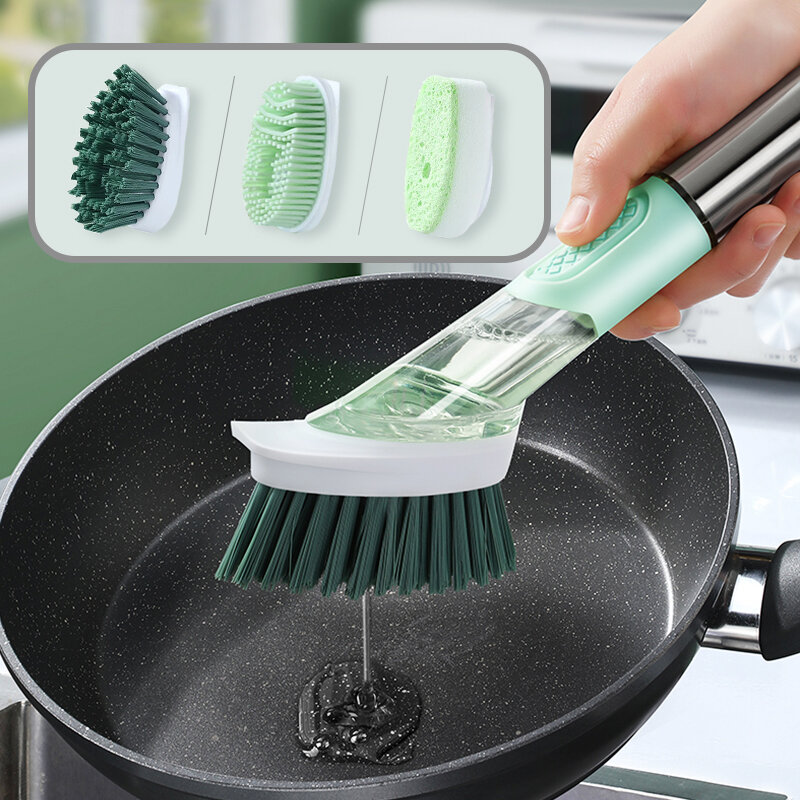 أدوات تنظيف سيليكون طبق فرشاة للمطبخ موزع الصابون غسل الصحون المنزلية أشياء مفيدة المنزل ملحقات أخرى الأدوات