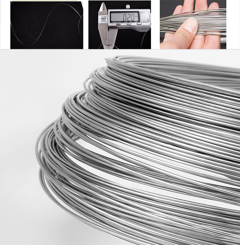 100 Meters Soft Wire 304 Stainless Steel Spring Steel Wire 0.3/0.5/0.6mm Steel Wire Cord Line Rustproof Handmade DIY
