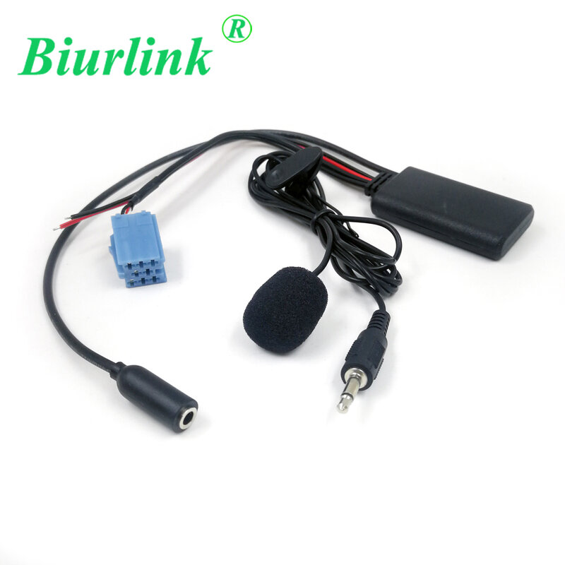 Biurlink-ميكروفون بلوتوث لـ Blaupunkt Radio ، 8 دبابيس ، منفذ ISO صغير ، صوت 3.5 مللي متر ، Aux ، لفولكس فاجن وأودي وبيكر