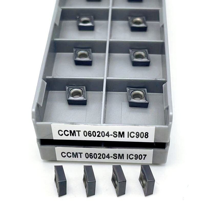 CCMT060204 SM IC907 CCMT060204 SM IC908 كربيد إدراج المعادن الخارجية تحول أداة أداة قطع CNC CCMT 060204 تحول أداة
