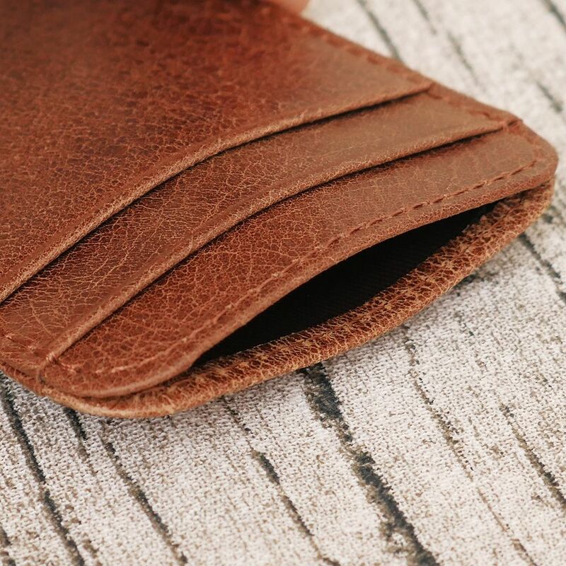 Men's Card Wallet Short Matte Leather Retro Multi-card Frosted Fabric Card Holder Money New Minimalist Purse Transparent Coins #5