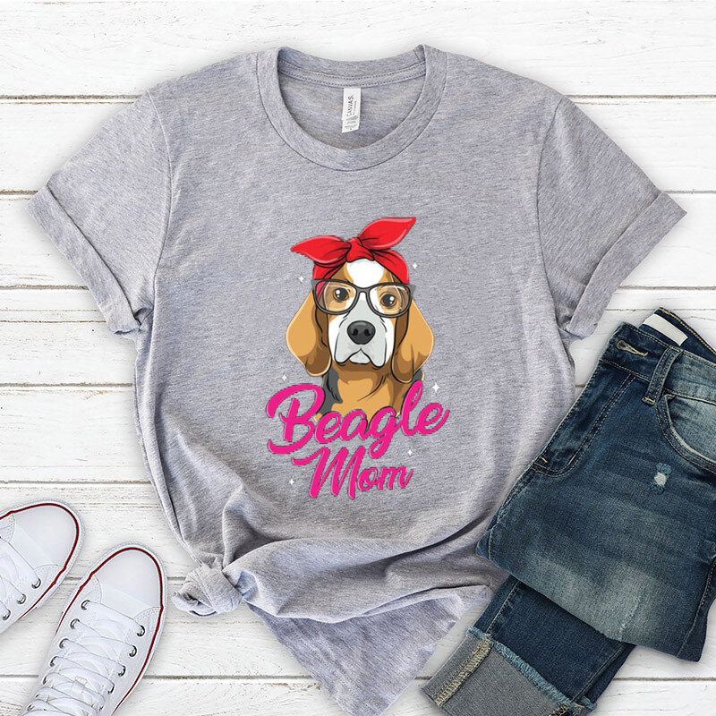 قميص أمي Beagle ، هدية مضحكة ، قميص مالك الكلب ، قميص عاشق الكلب ، لطيف بيغل ArtT-Shirt ، قميص بيغل الحيوانات الأليفة DogT-قميص الجمالية