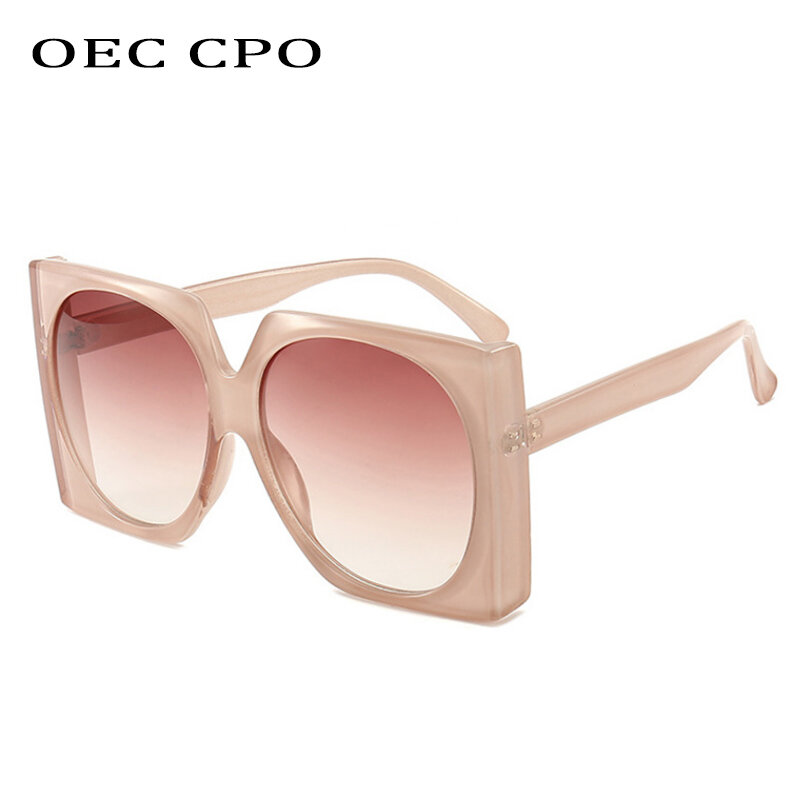 OEC CPO-نظارة شمسية مربعة عتيقة للنساء والرجال ، إطار كبير ، عدسات دائرية متدرجة اللون ، UV400 O31