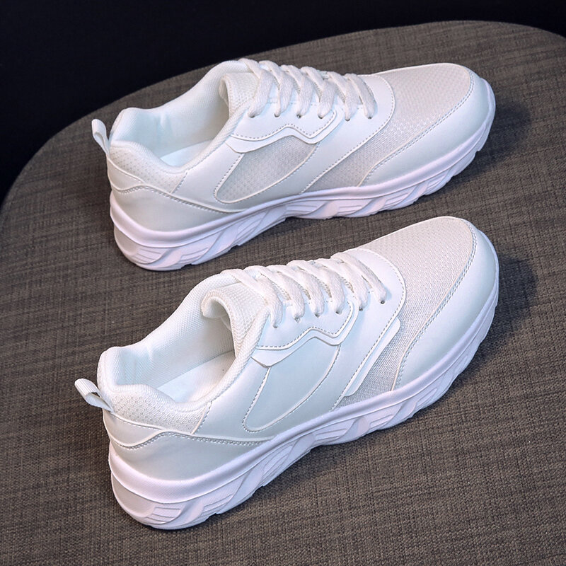 أبيض أحذية رياضية احذية الجري للنساء 2021 جديد شقة فاخرة مصمم غير جلد حذاء كاجوال أحذية التزلج تنس