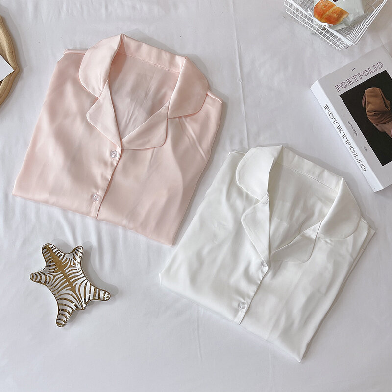 منامة للنساء الربيع والخريف 2020 جديد الحرير الجليد لطيف الوردي الحرير الحقيقي الإنترنت الساخن حجم كبير Homewear دعوى