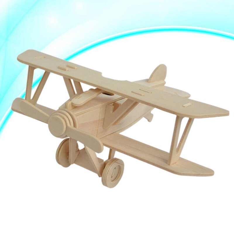 نموذج طائرة رسم خشبي ثلاثي الأبعاد ، أحجية تجميع يدوية ، لعبة 