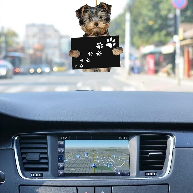 لطيف سيارة بالون جرو جيب قلادة الكلب جرو معلقة الرؤية الخلفية السيارات الديكور مرآة حلية التصميم السيارات الداخلية #3