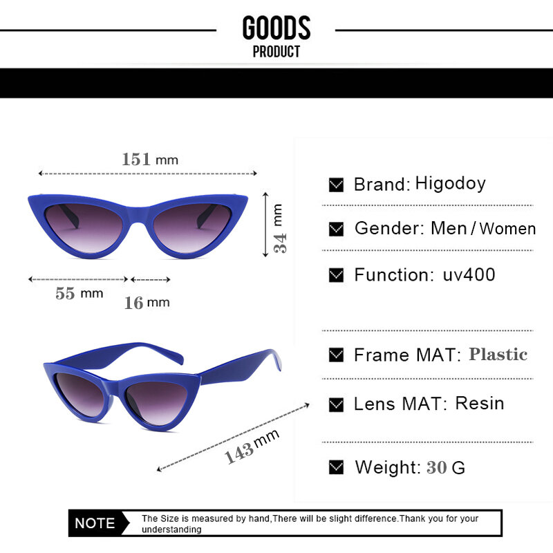 نظارات شمسية أنيقة للسيدات من Higodoy نظارات شمسية بتصميم كلاسيكي على شكل عين القطة نظارات شمسية للنساء من Gafas De Sol De Los Hombres ظلال للنساء