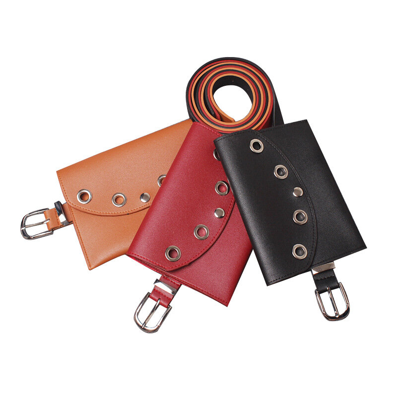 GALCAUR-حزام خصر من الجلد الصناعي للنساء ، حقيبة صغيرة قابلة للفصل ، حزام عريض ، عصري ، إكسسوارات عتيقة ، 2020