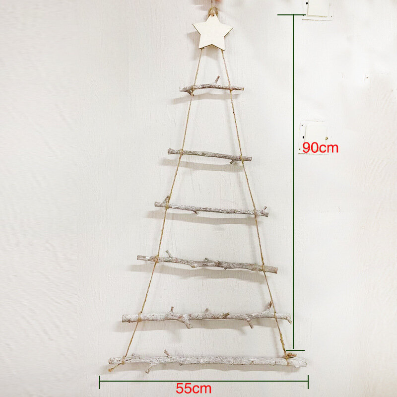 طبيعة خشبية عيد الميلاد سجل شجرة معلقة مثلث لتقوم بها بنفسك جدار نافذة الباب حلي معلقة عيد الميلاد الديكور الدعائم لوازم