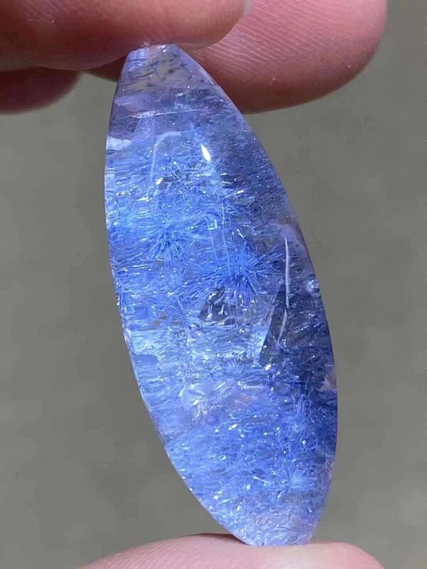 حقيقي الطبيعي الأزرق Rutilated Dumortierite قلادة من الكوارتز 35*13.5*10 مللي متر كريستال مستطيل قلادة مجوهرات AAAAAAA #2