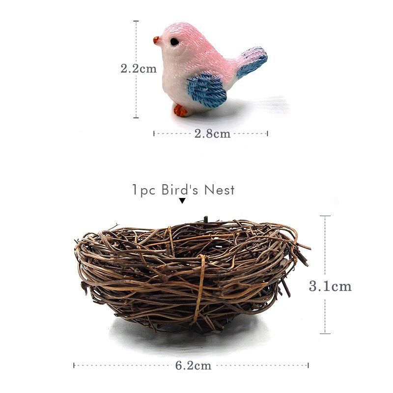الراتنج ليتل Parrot الطيور عش الكرتون نماذج للحيوانات عمل الشكل ديكور المنزل تمثال التعليمية هدية للأطفال مجموعة ألعاب ساخنة هدية #2