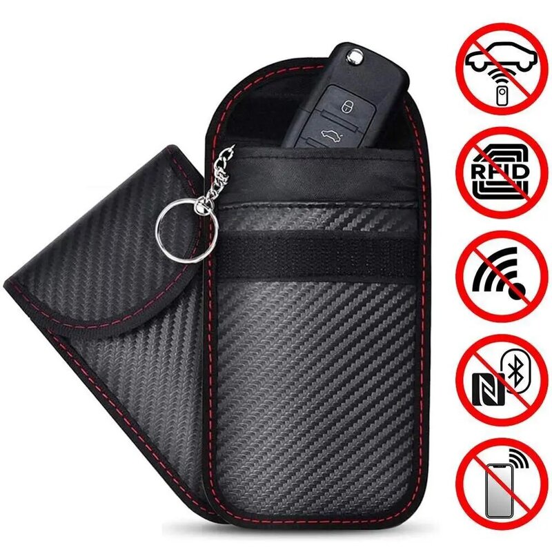 2020 تتفاعل إشارة حجب غطاء حقيبة مانع إشارة حافظة Faraday قفص الحقيبة ل مفاتيح السيارة بدون مفتاح الإشعاع حماية هاتف محمول