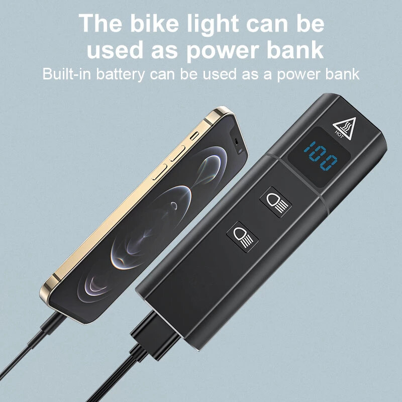مصباح أمامي خفيف للدراجة 2021 مناسب لبنك الطاقة مصباح أمامي للدراجة قابل لإعادة الشحن مصباح LED قوي معدات ركوب الدراجات على الطرق الجبلية