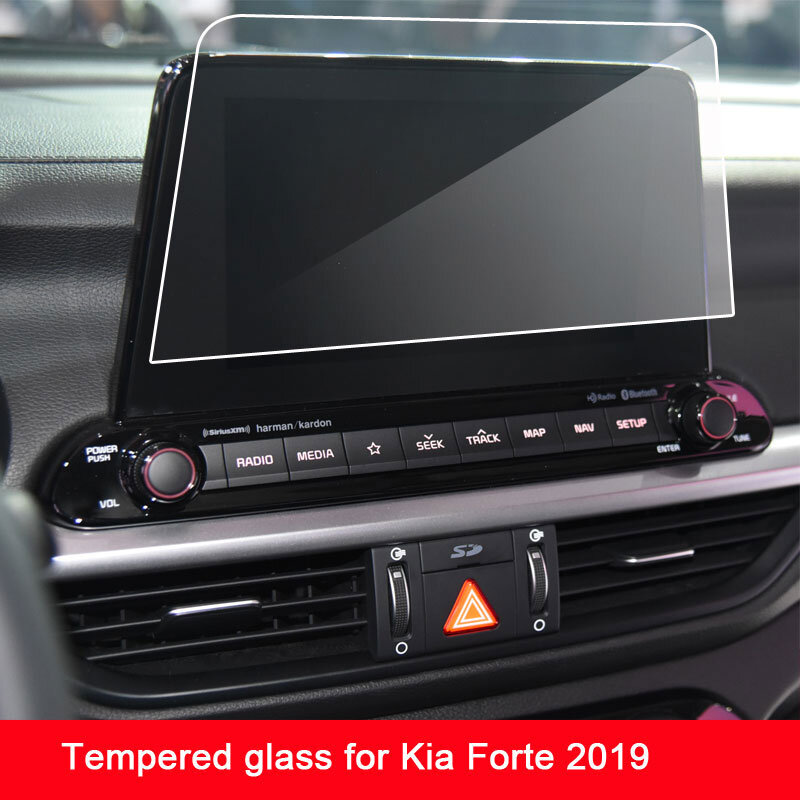 واقي للشاشة 9H من الزجاج المقسى لهاتف Kia Forte 2019 2020 شاشة عرض مركزية تعمل باللمس للسيارة