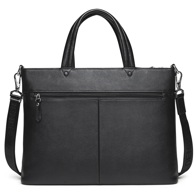 البيسون الدنيم أزياء العلامة التجارية جلد طبيعي حقيبة الرجال أكياس حقيبة كمبيوتر محمول الأعمال للرجال سعة كبيرة الكتف حقيبة