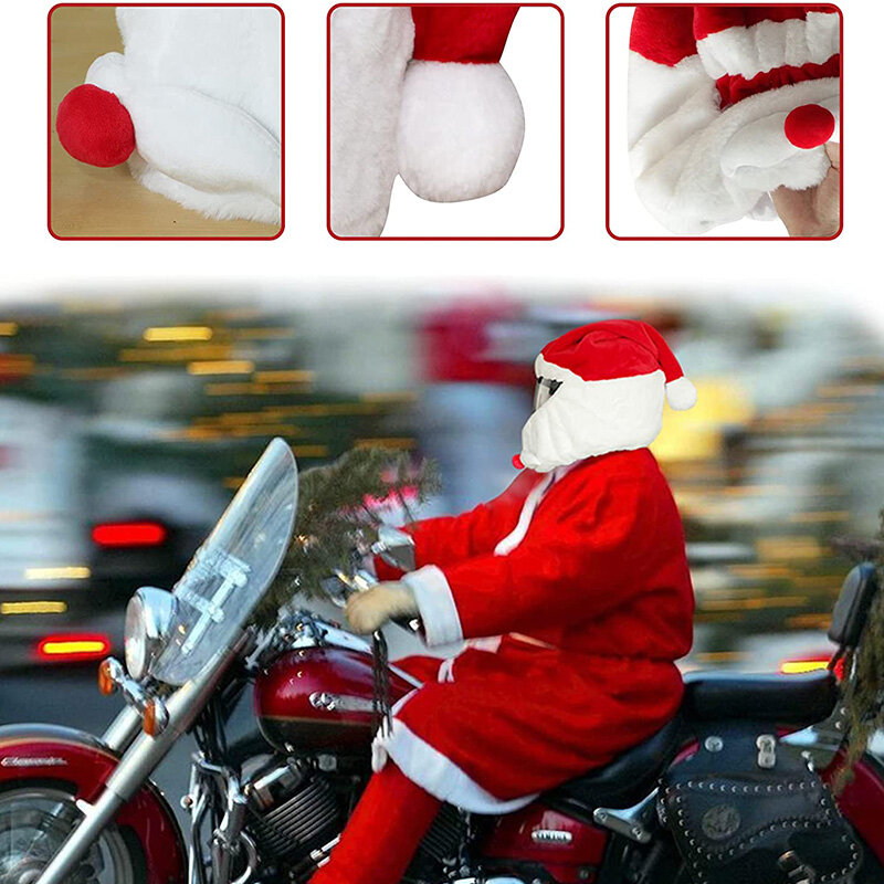 مضحك سانتا كلوز خوذة غطاء دراجة نارية عيد الميلاد قبعة خوذة عيد الميلاد الديكور عيد الميلاد السنة الجديدة لعام 2021 Navidad