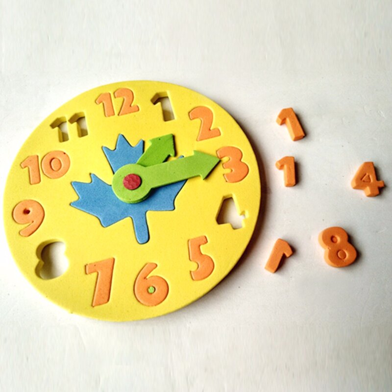 1 قطعة 3-6 سنوات الاطفال DIY بها بنفسك إيفا ساعة تعلم التعليم اللعب متعة الرياضيات لعبة للأطفال طفل لعبة هدية
