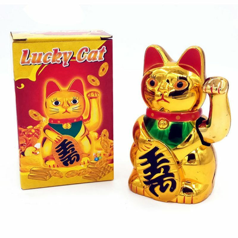 ثروة يلوحون اليد القط الصينية محظوظ القط الذهب Maneki Neko لطيف محظوظ القط الكهربائية الحرفية الفن متجر المنزل فندق متجر الديكور