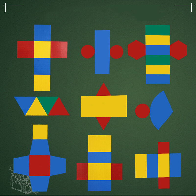 المغناطيسي 9 قطعة مجموعة سطح انتشار الهندسة الصلبة نموذج الرياضيات وسائل تعليمية المنزل لعبة ألعاب مونتيسوري