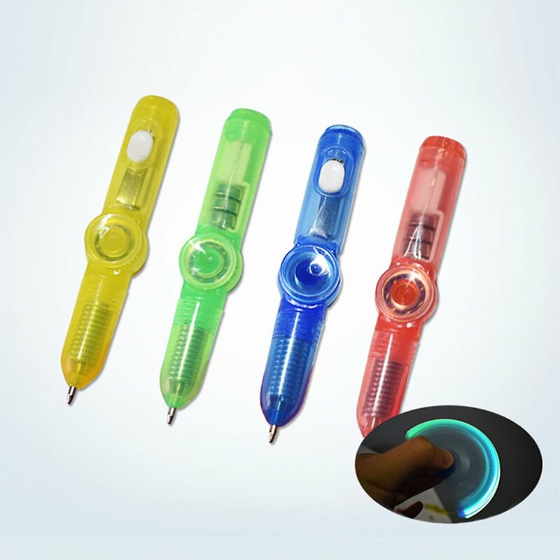 متعددة الوظائف LED فلاش القلم إصبع سبينر تخفيف الإجهاد اللعب اليد سبينر القلم مكتب القرطاسية لعبة الضغط