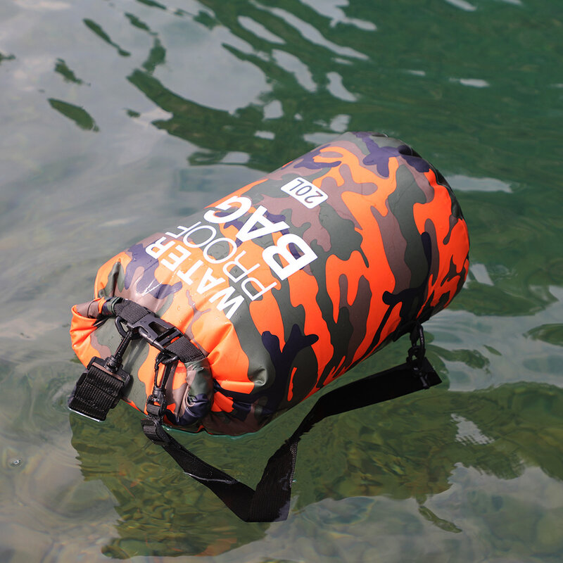 30L حقيبة سباحة مضادة للماء كيس جاف التمويه الألوان الصيد القوارب التجديف التخزين الانجراف تجمع حقيبة 2L 5L 10L 15L XAZ9